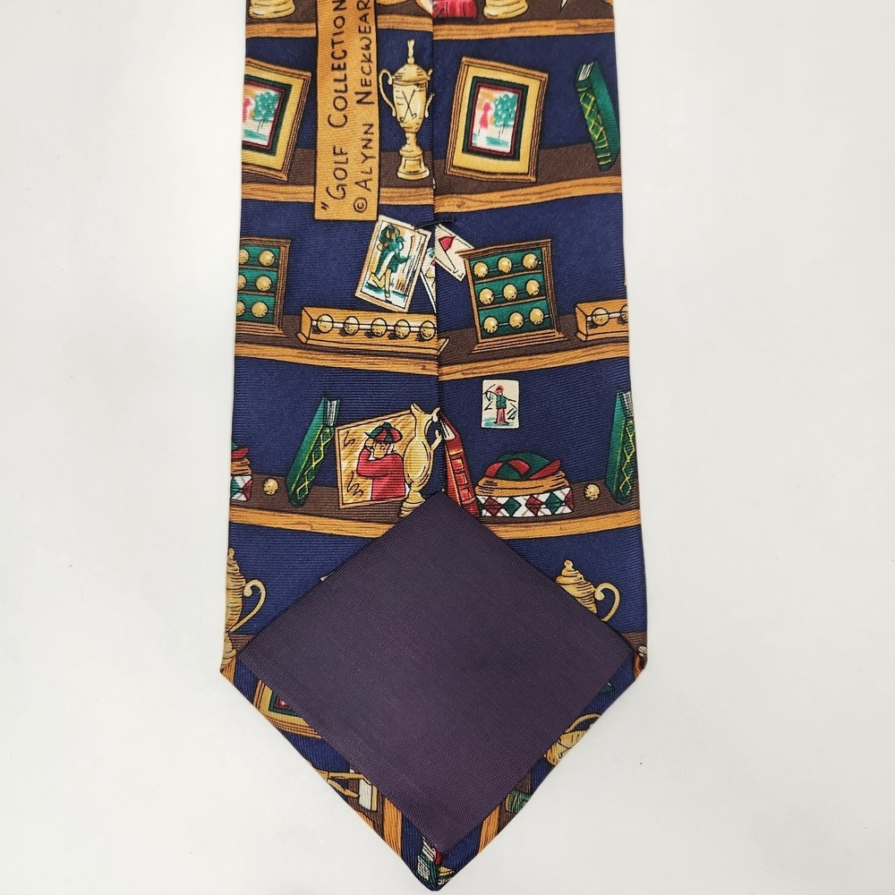 Men's 100% Silk Neck Tie Multi Color Golf Collection Sports Alynn Neckwear - Picture 7 of 8